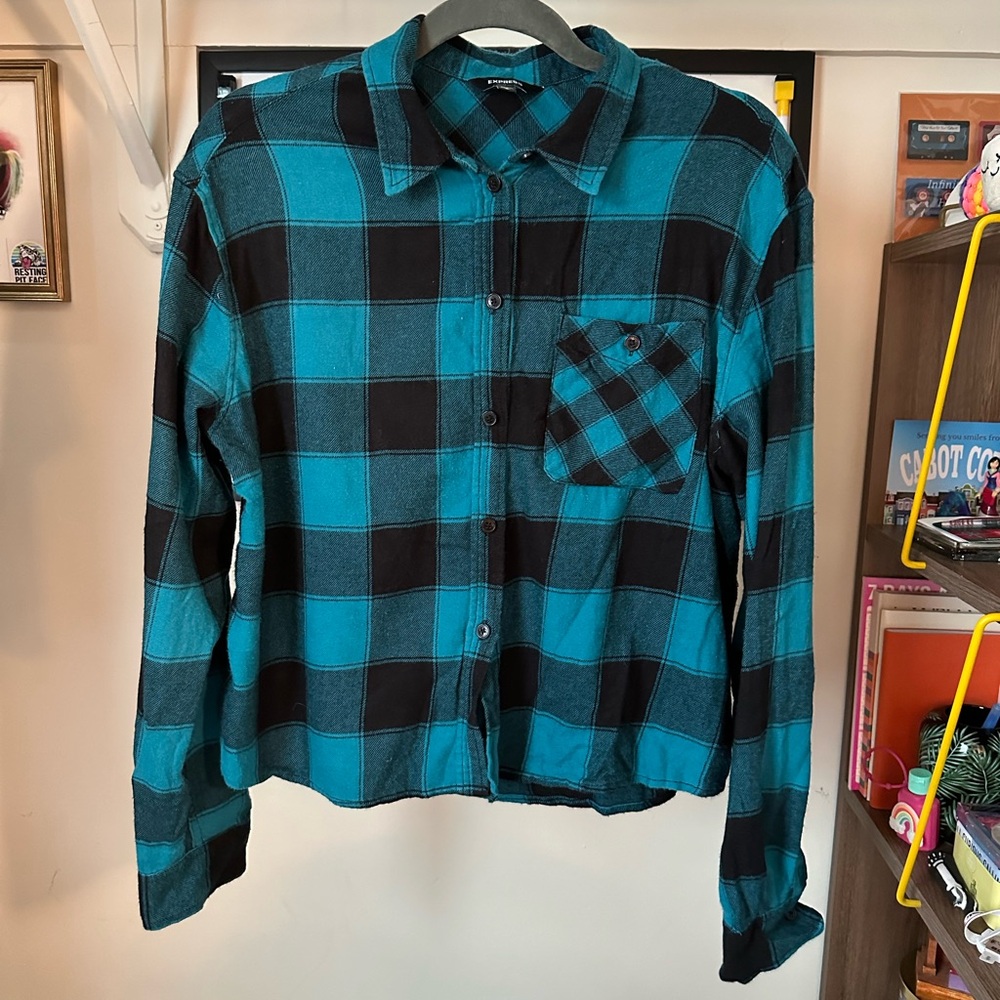 Express Women’s Cropped Flannel (M)
